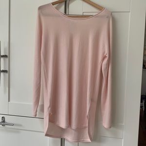 Max Studio Extrafine pink merino wool sweater tunic sz M